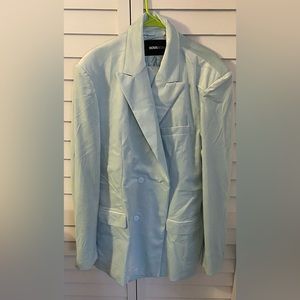 Slim velvet suit, brand new, dusty blue